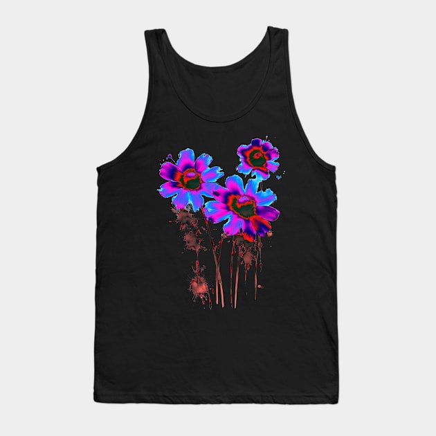 Colorful Psychodelic Flowers Tank Top by Ravenglow